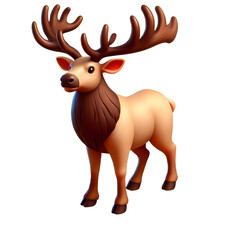 Obraz premium Illustration of an Elk isolated on a transparent background