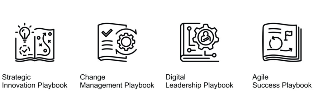 Playbook Terms In Business banner web icon vector illustration
