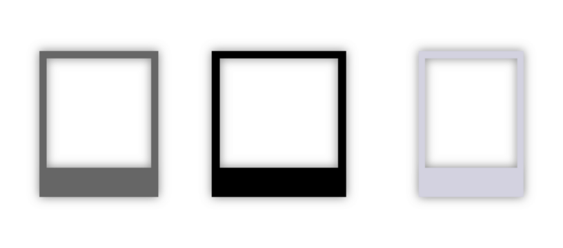 Empty Photo Frames Isolated on White Background PNG