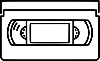 Obraz premium Vhs tape outline icon vector 