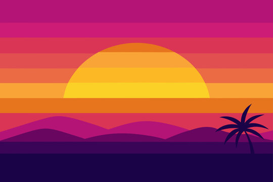 sunset on the beach