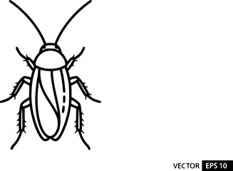 Cockroach outline icon vector

