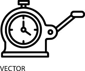 Time card punch clock outline icon vector
