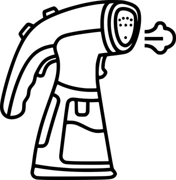 handheld garment steamer emitting steam clip art preview