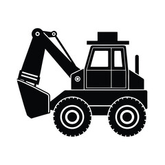 Naklejka premium Autonomous construction loader silhouette