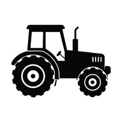 Obraz premium Autonomous farming tractor vector silhouette