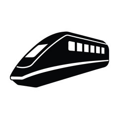 High speed train side view vector silhouette