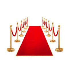 Elegant red carpet event entrance with gold stanchions and velvet ropes