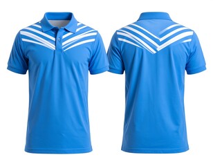 Front and back of a light blue polo shirt
