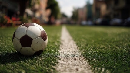 Obraz premium soccer ball on the grass