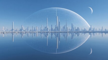 Obraz premium blue sky with reflection