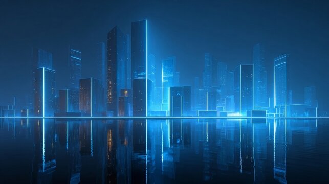 abstract blue background - Powered by Adobe