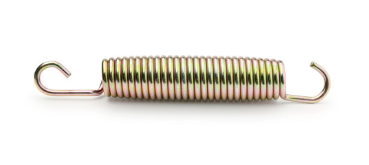 Metal spring isolated on white.