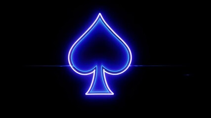 Engage casino audiences sleek K neon spade symbol pulsing black vibrant gaming iconography perfect gambling websites poker night promos Vegas style event