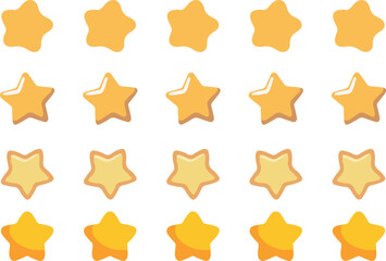  Golden Stars,  Rating, Review, and Feedback Icons