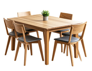 wooden table and chairs