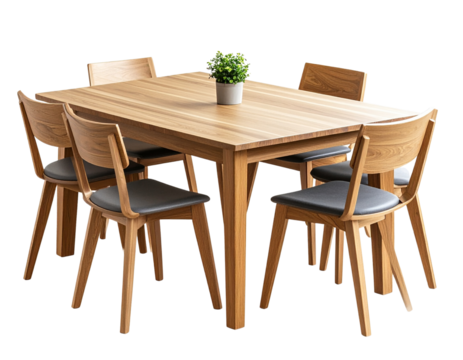 wooden table and chairs
