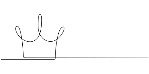 crown vector icon continuous line drawing drawing doodle. 