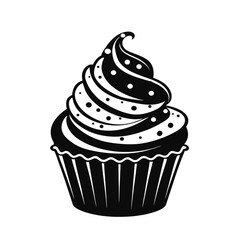 vector illustration of a cupcake  Silhouette vector