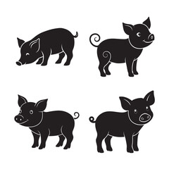 silhouette baby pig set bundle