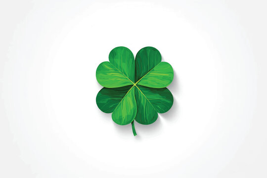 Lucky shamrock grass. Isolated four leaves luck clover, 4-leaf clovers flower, green ireland shammrock floral symbol vector illustration