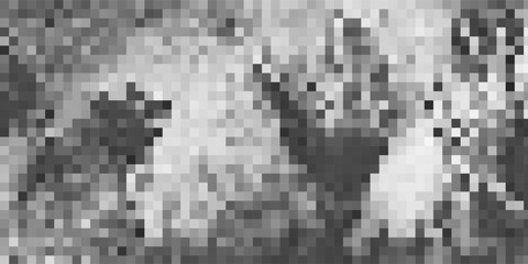 Disco ball silver pattern. Grey square mosaic backdrop. Night club metallic background with mirror foil texture. vintage abstract shining grayscale halftone wallpaper.