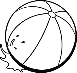 Beach Ball Splash Minimal Sketch