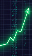 Green Arrow Pointing Up Symbolizing Growth, Success, and Positive Trends in Finance and Business