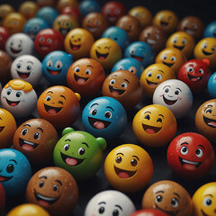 cartoon, icon, vector, smiley, set, face, illustration, animal, halloween, smile, funny, emoticon, sad, design, expression, cute, symbol, pattern, animals, collection, art, head, character, emotions, 