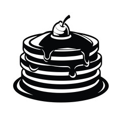 Pancake Stack Vector Illustration Silhouette