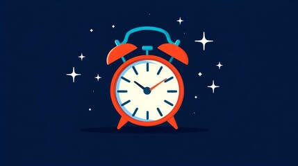 A vibrant alarm clock design with stars, symbolizing time management and productivity in a modern context.