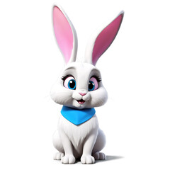 Fototapeta premium 3d illustration of cute bunny rabbit on transparent background