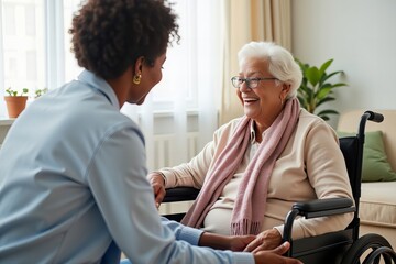 A patient at an ophthalmologist's appointment. Patients at a therapist's appointment. A patient at a cosmetologist's appointment.African American psychologists meet with people