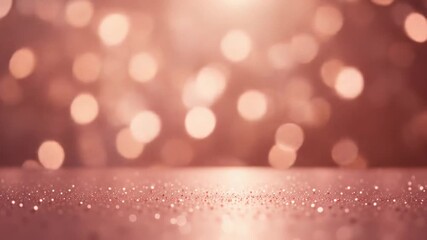 Sparkling Rose Gold Bokeh Video with Glittering Surface and Soft Focus - Powered by Adobe