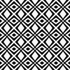 Black and White Seamless Geometric Pattern. Diamond Lattice Design