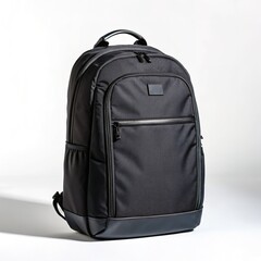 Fototapeta premium Stylish Black Travel Backpack for Everyday Use Durable, Functional, and Comfortable Design
