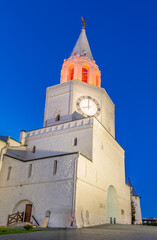 Spasskaya Tower in sunny summer day. Kazan Kremlin. Republic of Tatarstan. Kazan. Russia