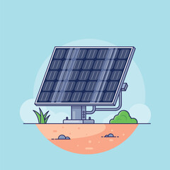 Solar Panel Generating Clean Renewable Energy in a Natural Landscape Sustainable Technology for a Green Environment and Future Power