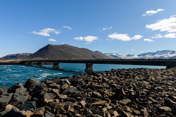 Kolgrafarfjordur viewpoint by the Atlantic Ocean in Grundarfjordur Iceland