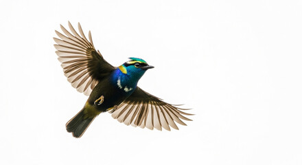 blue tit on white background