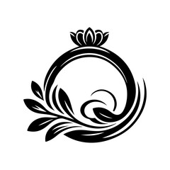 Fototapeta premium A wedding ring vector silhouette, isolated white background, elegant jewelry icon, love symbol, engagement illustration