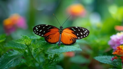 Fototapeta premium butterfly on flower