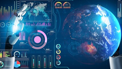 AI-powered global network interface enabling real-time data interaction, virtual assistant support, and artificial intelligence-driven internet communication insights. Thunk