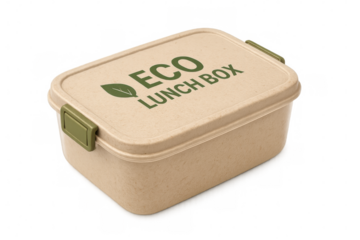 Reusable eco-friendly lunch box promoting sustainable practices, perfect for packing meals on the go