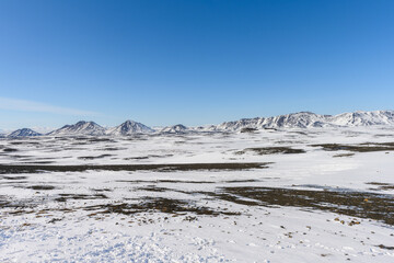 Stunning view of snow covered mountains in Iceland