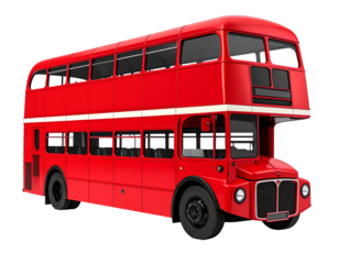 Iconic Red Double-Decker Bus: A Symbol of London isolated transparent png background
