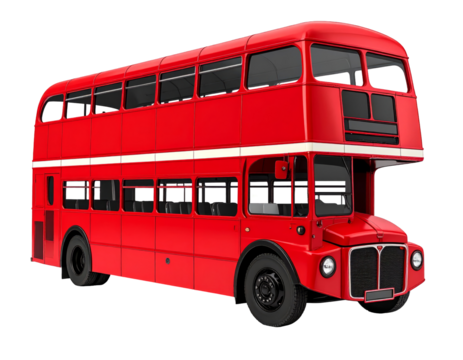 Iconic Red Double-Decker Bus: A Symbol of London isolated transparent png background