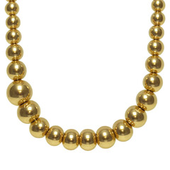 Fototapeta premium Elegant string of shiny gold spherical beads isolated on transparent background