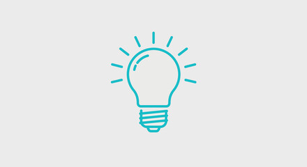 Simple light bulb outline icon on white background for innovation concepts