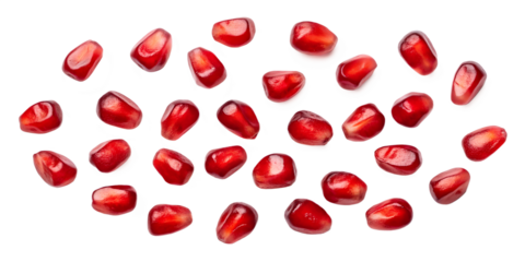 Pomegranate seeds isolated on transparent background